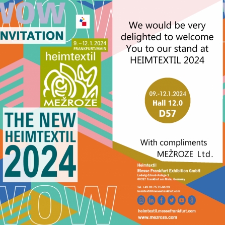 Предприятие "Mežroze" принимает участие в  Международной выставке Heimtextil 2024